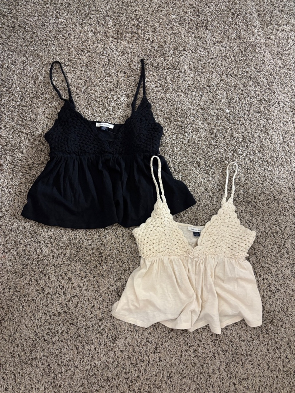 Crochet Babydoll Cami Top COLOR CREAM